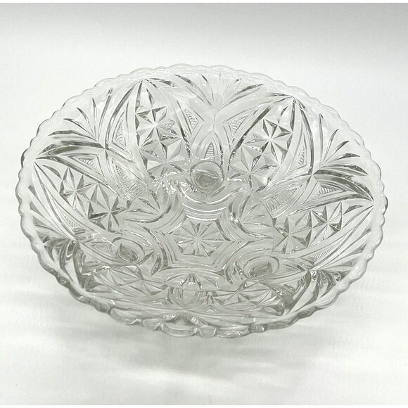 Beautiful Anchor Hocking Clear Pressed Glass #AHC26 3-Toed Footed Bowl - Picture 6 of 7